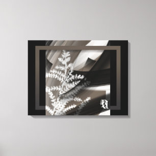 24x18"Terra’s Tender Whisper Abstract Brown Flower Canvas Print
