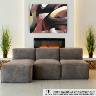 24x18" Trend Abstract Art Black White Powdery Canvas Print