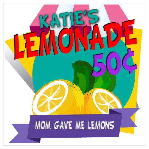 24x24 Ice Cold Lemonade Stand Sign Banner