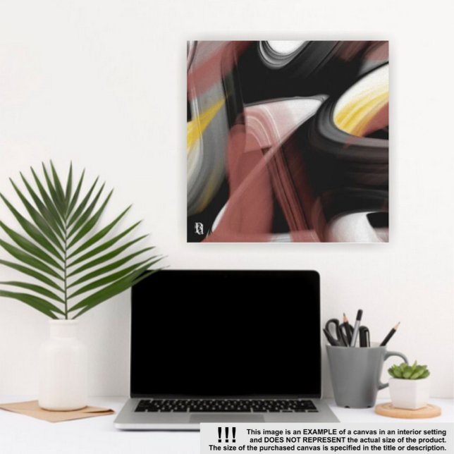 24x24" Trend Abstract Art Black White Powdery Canvas Print (Creator Uploaded)