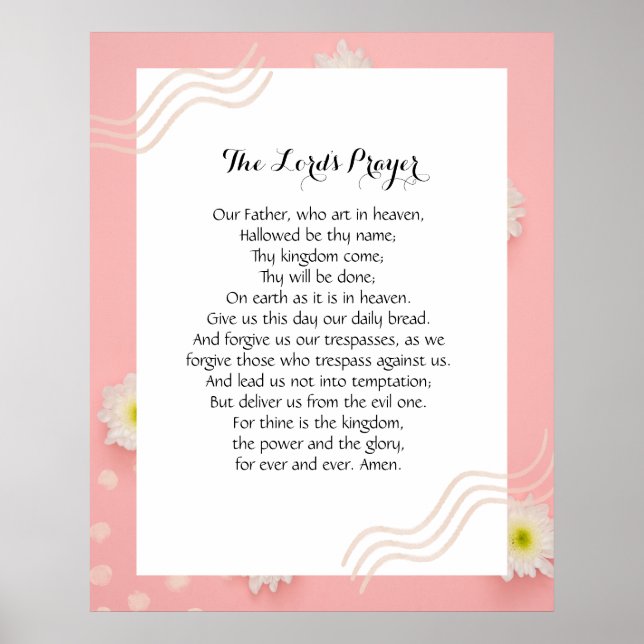 24x30 The Lord's Prayer Poster Print (Front)