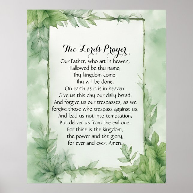 24x30 The Lord's Prayer Poster Print (Front)