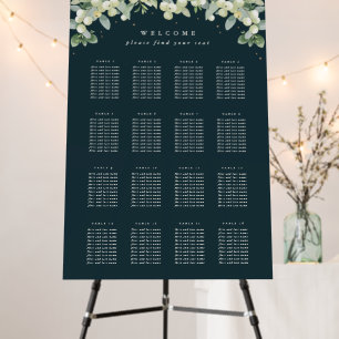 24x36" 16 Tables of 10 Christmas Seating Chart Foam Board