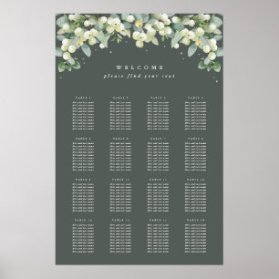 24x36" 16 Tables of 10 Seating Chart Poster