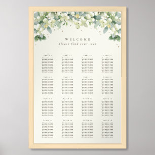 24x36" 16 Tables of 10 Seating Chart Poster