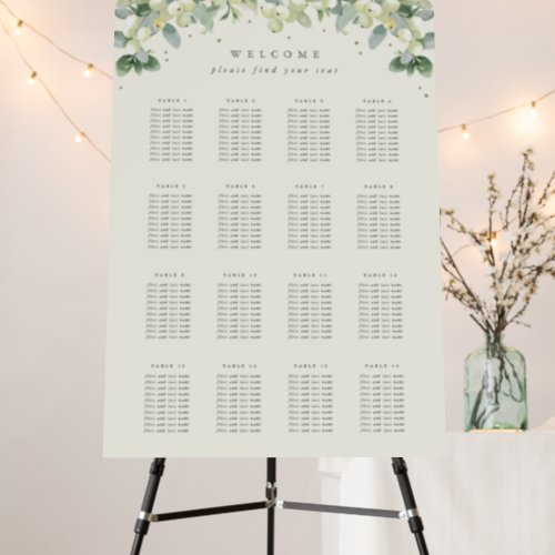 24x36 16 Tables of 10 Wedding Seating Chart Foam Board