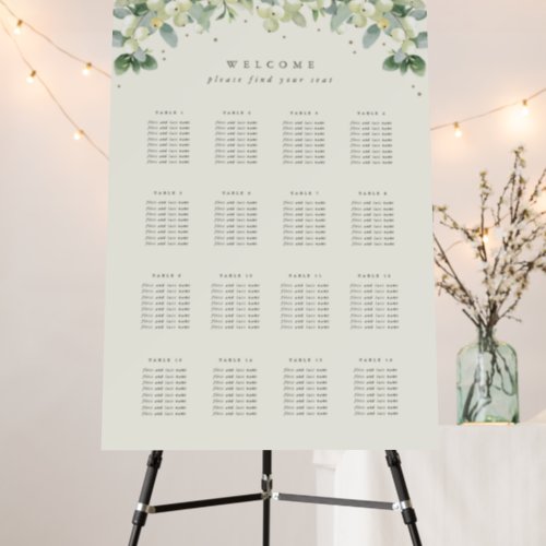 24x36 16 Tables of 8 Wedding Seating Chart Foam Board