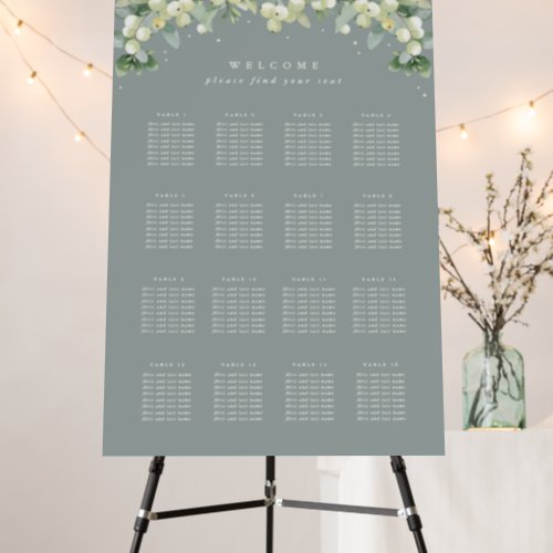 24x36 16 Tables of 8 Wedding Seating Chart Foam Board