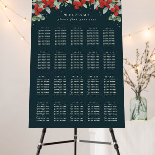 24x36" 20 Tables of 10 Christmas Seating Chart Foam Board