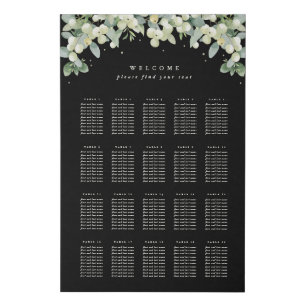 24x36" 20 Tables of 10 Seating Chart Faux Canvas Print