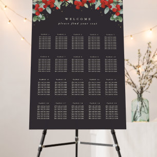 24x36" 20 Tables of 8 Christmas Seating Chart Foam Board