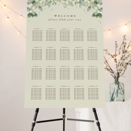 24x36 20 Tables of 8 Christmas Seating Chart Foam Board