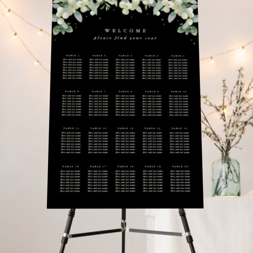 24x36 20 Tables of 8 Christmas Seating Chart Foam Board