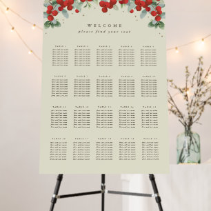 24x36" 20 Tables of 8 Christmas Seating Chart Foam Board