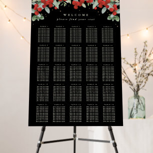 24x36" 25 Tables of 10 Christmas Seating Chart Foam Board