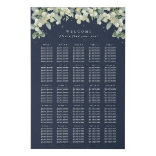 24x36" 25 Tables of 10 Seating Chart Faux Canvas Print