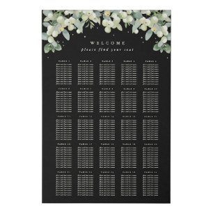 24x36" 25 Tables of 10 Seating Chart Faux Canvas Print