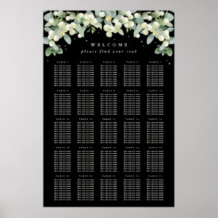 24x36" 25 Tables of 10 Seating Chart Poster