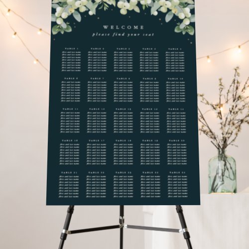 24x36 25 Tables of 8 Christmas Seating Chart Foam Board