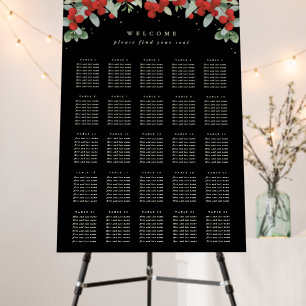 24x36" 25 Tables of 8 Christmas Seating Chart Foam Board
