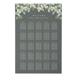 24x36" 25 Tables of 8 Seating Chart Faux Canvas Print