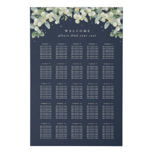 24x36" 25 Tables of 8 Seating Chart Faux Canvas Print