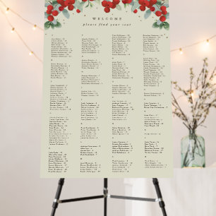 24x36" Alphabetical Holiday Seating Chart for 200 Foam Board