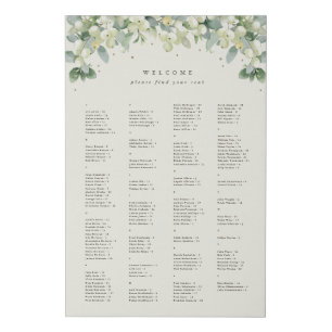 24x36" Alphabetical Seating Chart for 150 People Faux Canvas Print