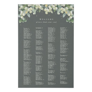 24x36" Alphabetical Seating Chart for 250 People Faux Canvas Print