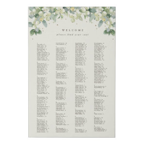 24x36" Alphabetical Seating Chart for 250 People Faux Canvas Print