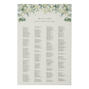 24x36" Alphabetical Seating Chart for 250 People Faux Canvas Print