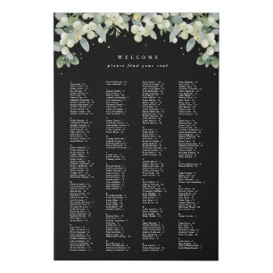 24x36" Alphabetical Seating Chart for 250 People Faux Canvas Print