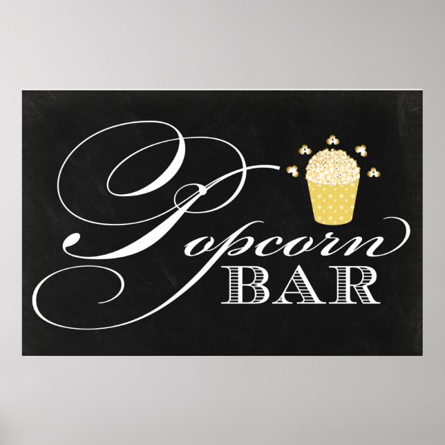 24x36 Chalkboard Popcorn Bar Sign (Front)