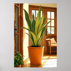24x36 Entryway Potted Snake Plant  Poster