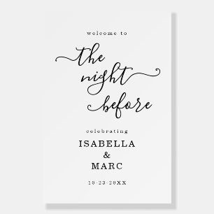 24X36 Minimalist The Night Before Rehearsal Dinner Foam Board