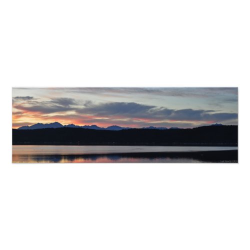 24X8 Hood Canal  the Olympic Mountains at Sunset Photo Print