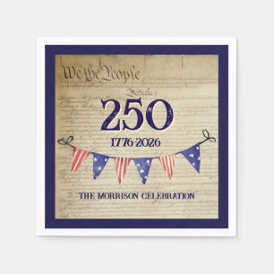 250 4th of July Vintage Patriotic USA Party Napkins