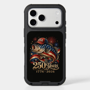 250 America 1776 2026 Bass Fishing USA Flag iPhone 17 Pro Max Case