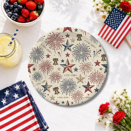 250 Anniversary America 4th of July Independence  Paper Plates