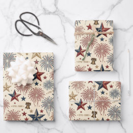 250 Anniversary America Patriotic 4th of July  Wrapping Paper Sheets