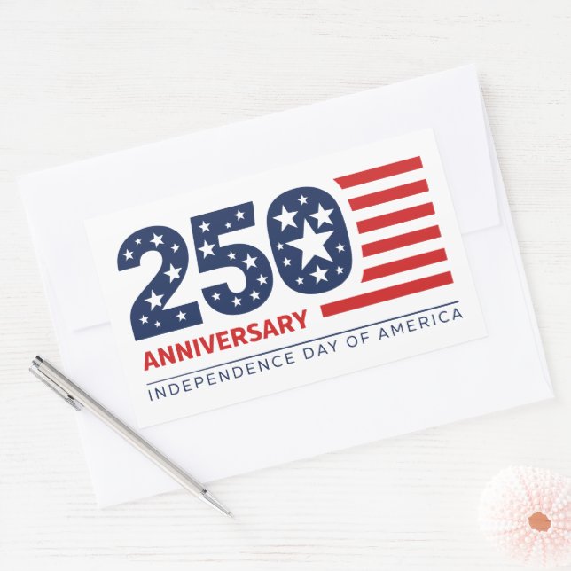 250 Anniversary Independence Day Of America Rectangular Sticker (Envelope)