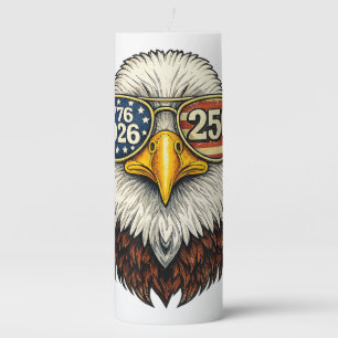 250 Anniversary USA 1776-2026 Patriotic Bald Eagle Pillar Candle