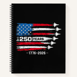 250 Anniversary USA 250th American 250 Years 4th J Notebook