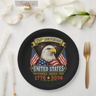 250 anniversary usa 4th of july patriotic paper plates