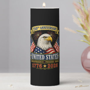 250 anniversary usa 4th of july patriotic pillar candle
