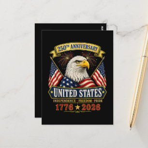 250 Anniversary USA 4th of July Patriotic Postcard