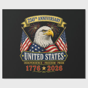250 Anniversary USA 4th of July Patriotic Wrapping Paper