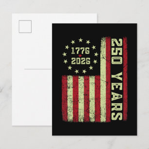 250 Anniversary Usa Flag Announcement Postcard