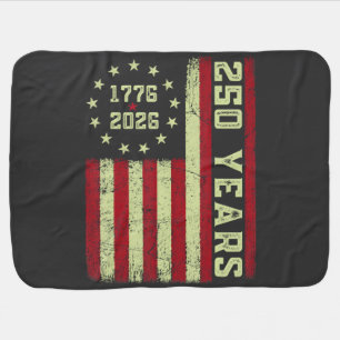 250 Anniversary Usa Flag Baby Blanket