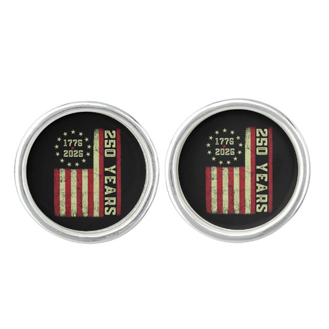 250 Anniversary Usa Flag Cufflinks (Front)
